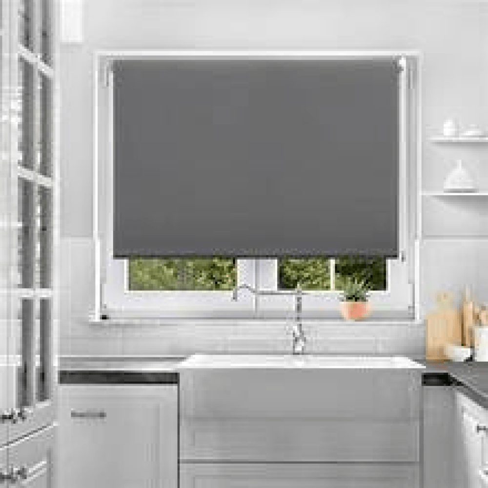 12 sunray kitchen window roller blinds grey colour