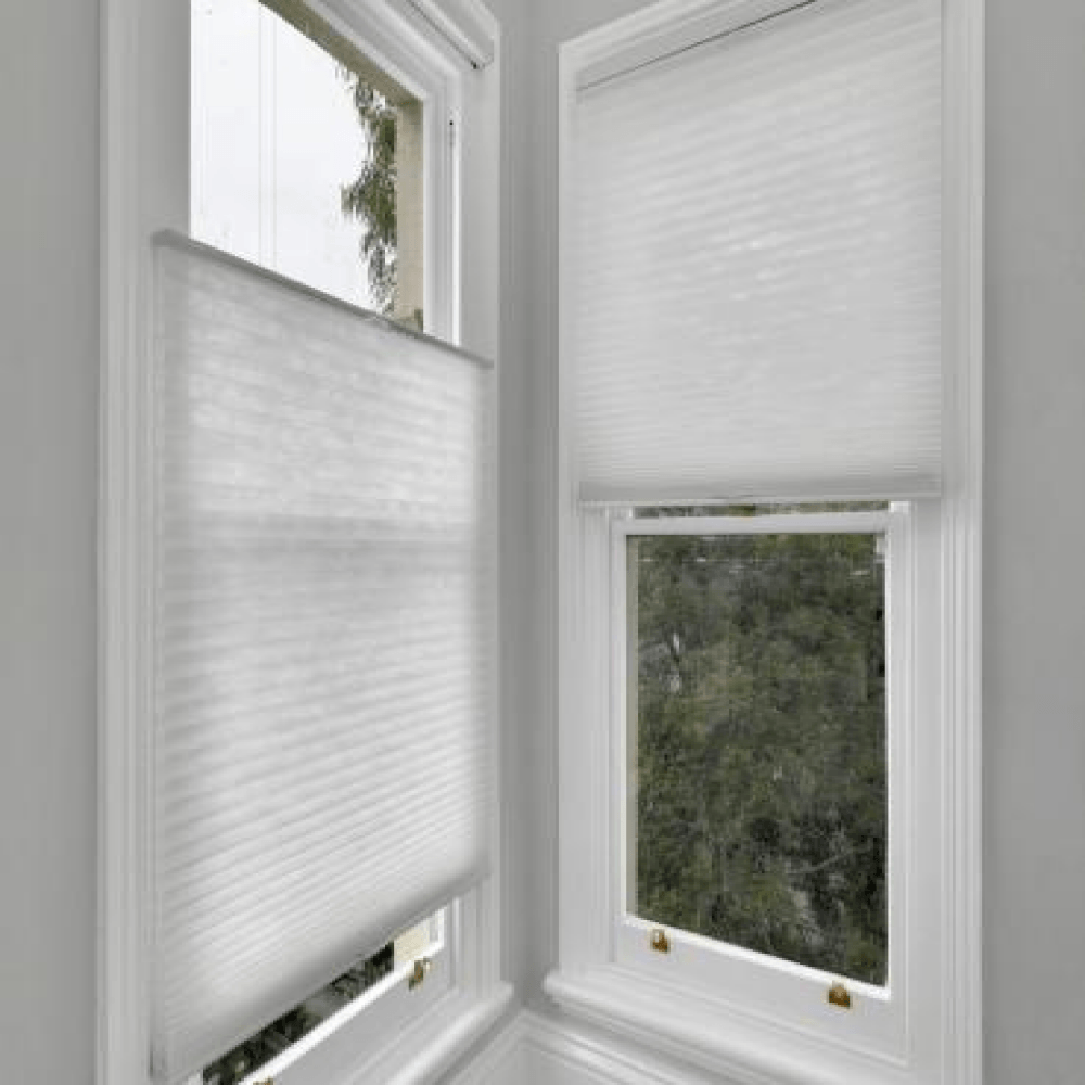 24 sunray cellular blinds corner white