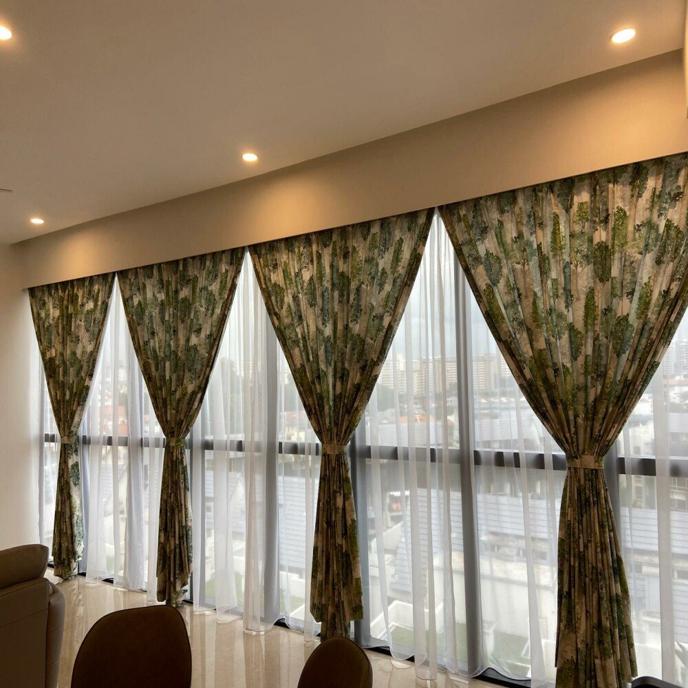 3 sunray day night curtain green