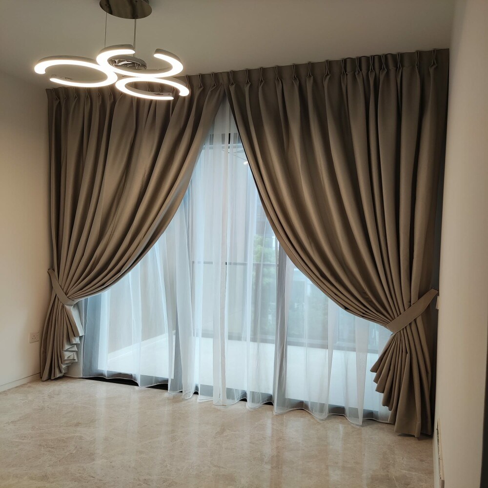 4 sunray day night curtain brown